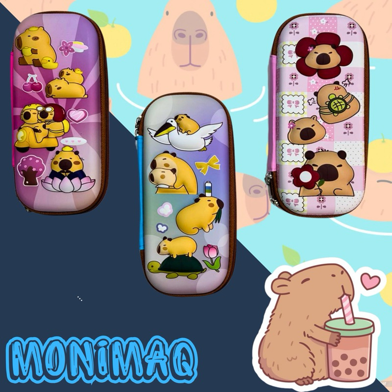 ESTOJO ESCOLAR 3D CAPIVARA / CAPYBARA / PAPELARIA FOFA KAWAII / MATERIAL ESCOLAR