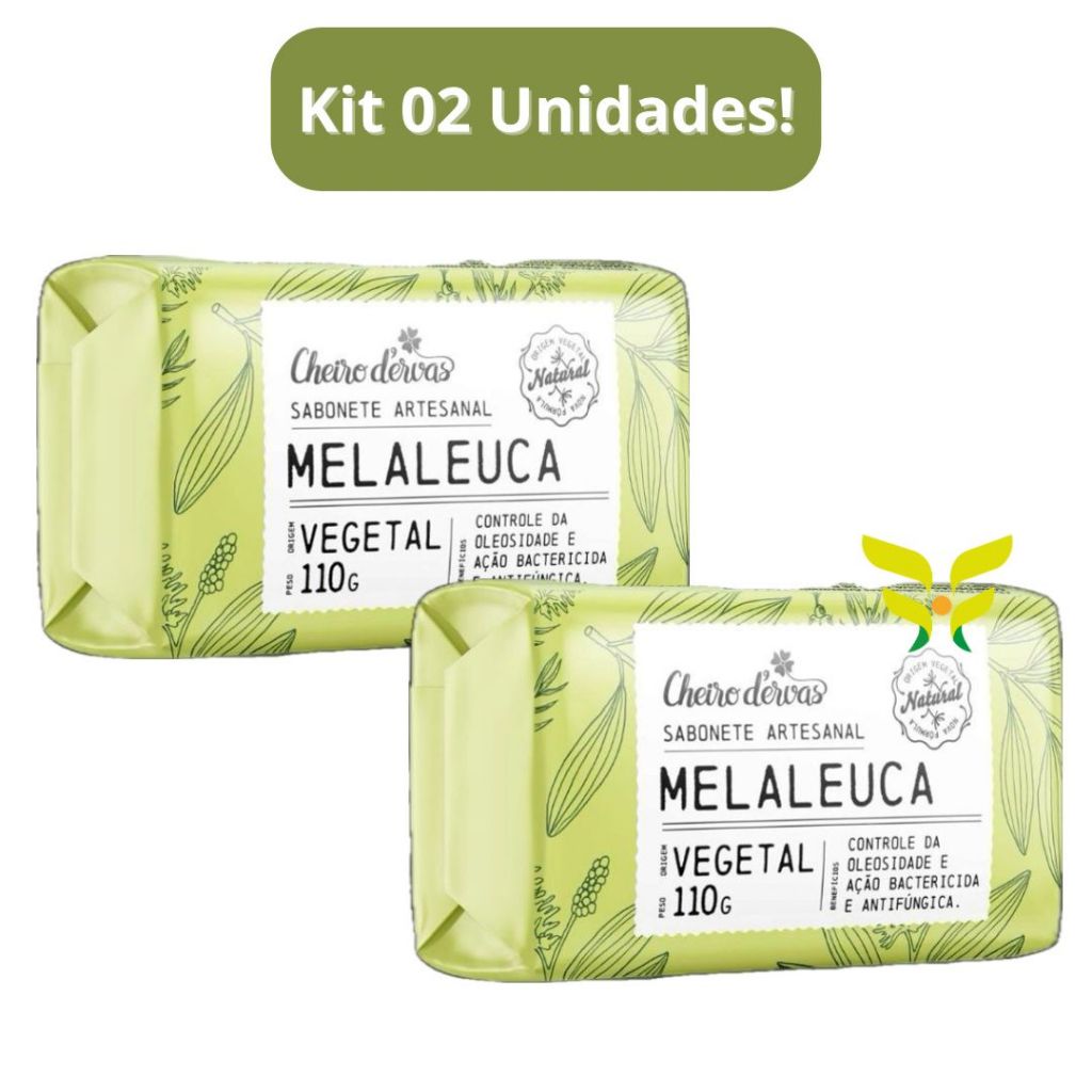Kit 2 Unidades Sabonete em Barra MELALEUCA 110g Cheiro D´Ervas em Oferta na Shopee