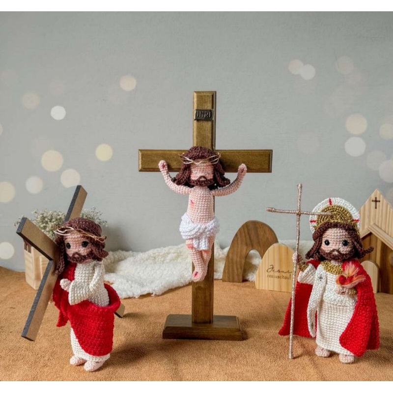 Jesus crucificado/ conjunto via sacra/jesus amigurumi