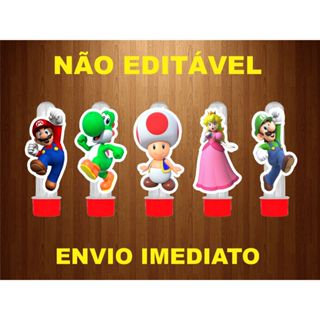 Apliques 3D 9cm Super Mario (Ideal para Tubete 13cm) em Oferta na Shopee