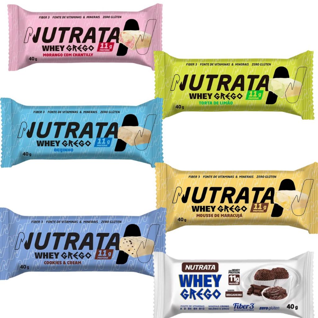 Barra Grego Nutrata de Proteína 40g Embalagem com 6 Unidades