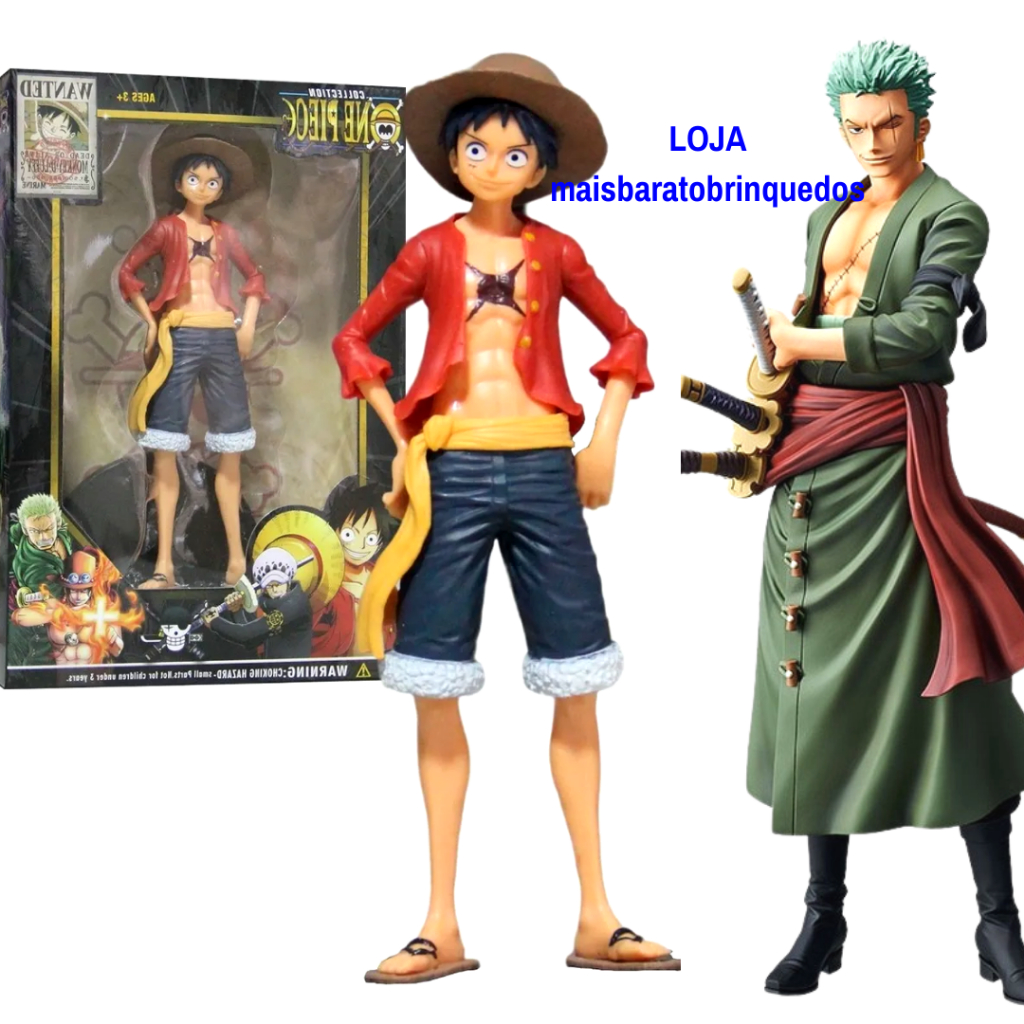 kit 2 Bonecos Anime Roronoa Zoro E monkey d luffy  Anime Action Figure One Piece 18Cm Anime