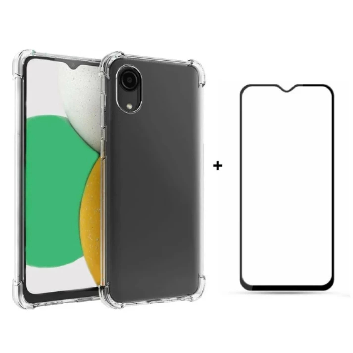 Capa Case Capinha Compatível Com Galaxy A03 Core + Película 3D Vidro Temperado