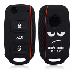 Capa Protetora Silicone Carro Chave Canivete Volkswagen Gol Fox SpaceFox Voyage Up Polo Golf Jetta Dont Touch My KEY
