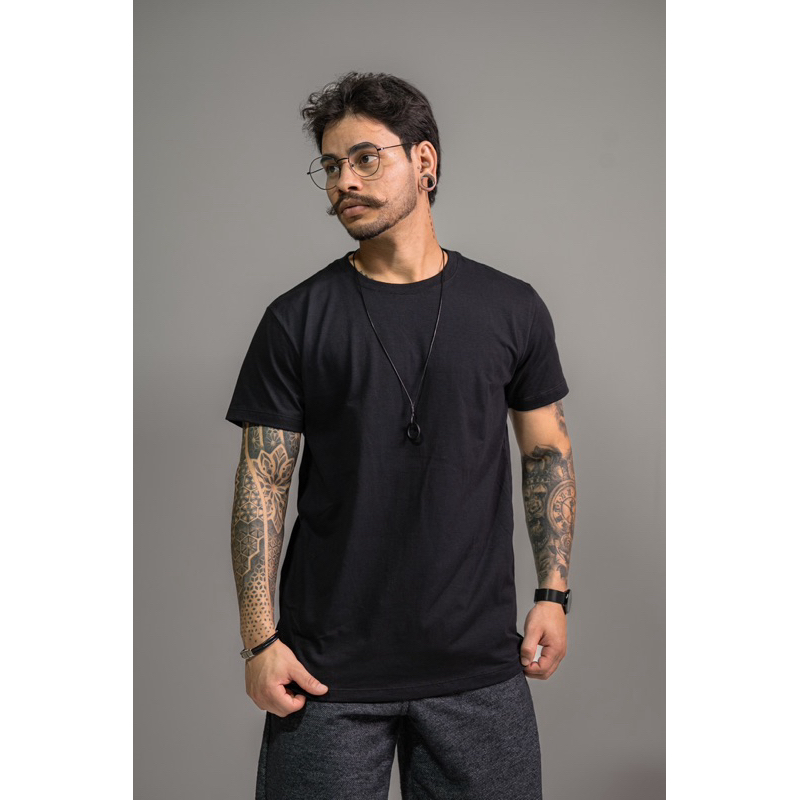 Camiseta Masculina Lisa Blusa 100% Algodão Básica Casual Premium