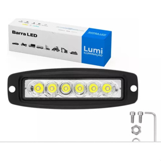 Kit 2 Farol De Barra Led 18w 12v-60v Embutir Auxilar Neblina em Oferta na Shopee
