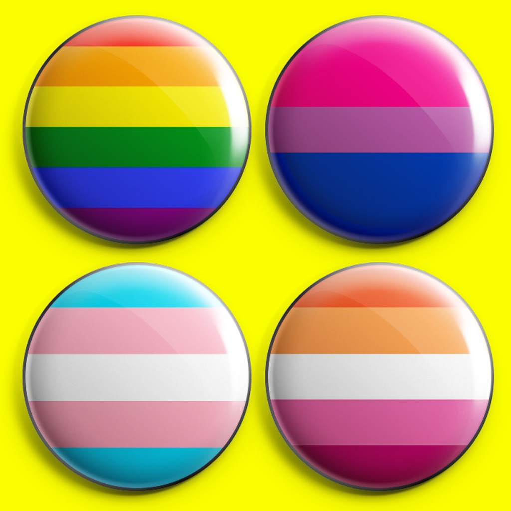 Bottons Bandeiras LGBT - Botton LGBTQ tamanhos 3,5cm
