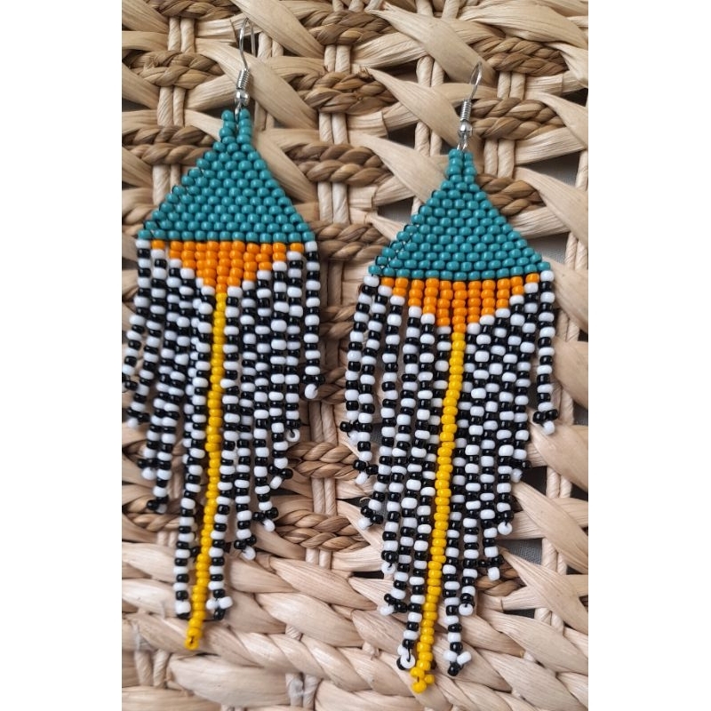 brincos de miçangas longos/brincos boho chique/brincos com franjas de miçangas