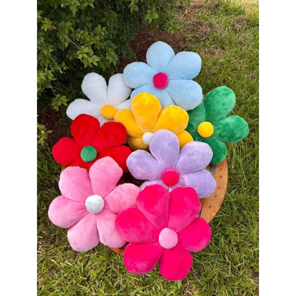 Almofada Flor De Pelúcia Margarida Decoração sofá Sala Quarto Bebê em Oferta na Shopee