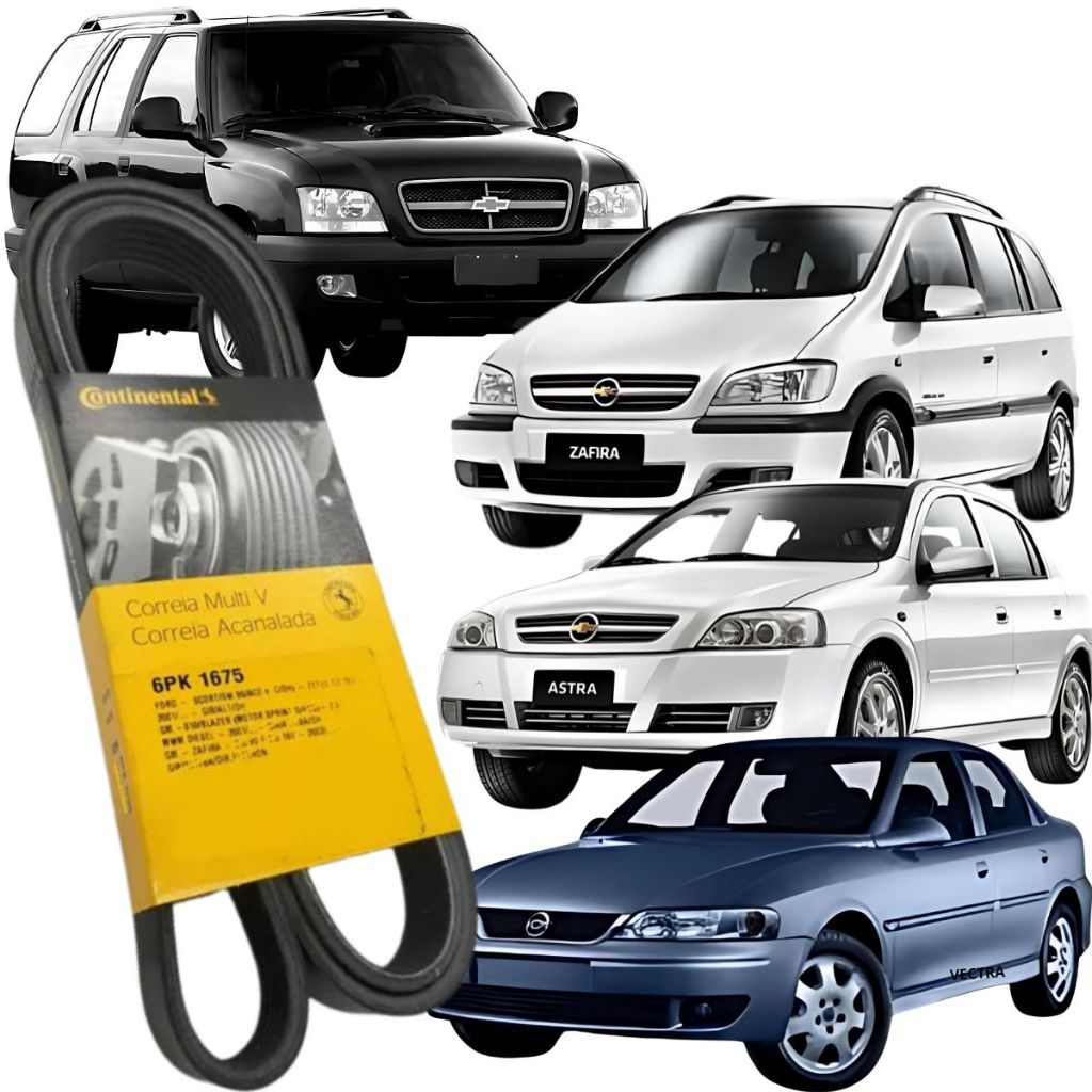 Correia Alternador - Astra / Blazer / Vectra / S10 / Zafira/  Aircross -  Continental 6PK1675 em Oferta na Shopee