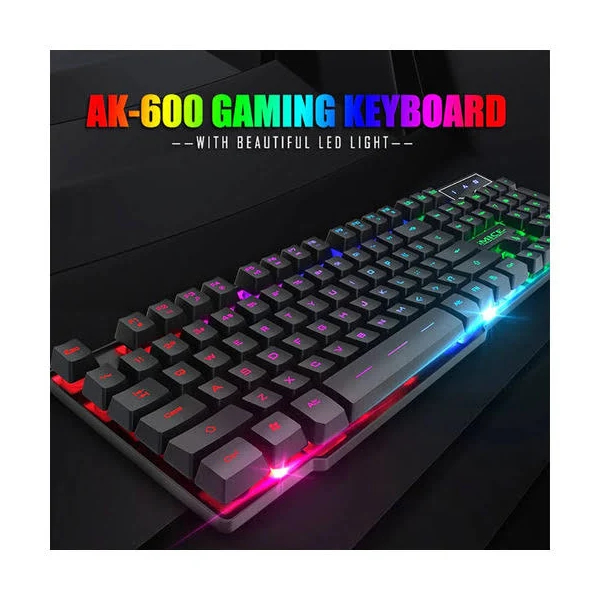 Teclado Computador Rgb Ak-600 Cor De Teclado Preto H´MASTON