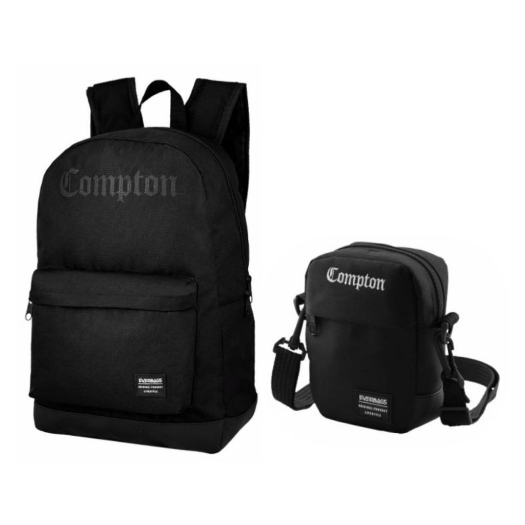 Mochila Escolar Comptom Preta + Shoulderbag Comptom