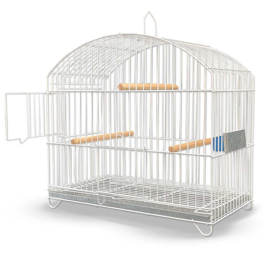 Gaiola Passarinho Para Canário Belga Coleiro Com Passador Malha Fina 38x37x17