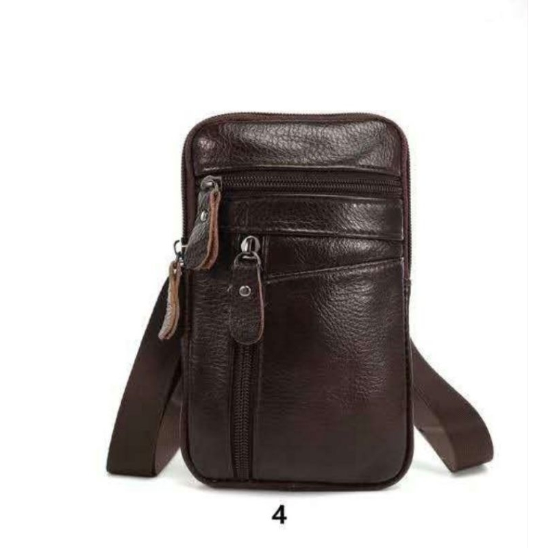 Bolsa Masculino Para O Ombro Homem Multi-Funcional De Couro MINI Messenger Pack Crossbody Telefone em Oferta na Shopee