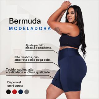 Bermuda Fitness Plus Size Cós Super Alto Modelador Em Suplex Para Treino Academia Dia a Dia Yoga em Oferta na Shopee