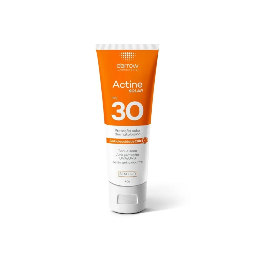 Protetor Solar Darrow Actine Solar FPS30 Sem Cor 40g  - Fómula Original