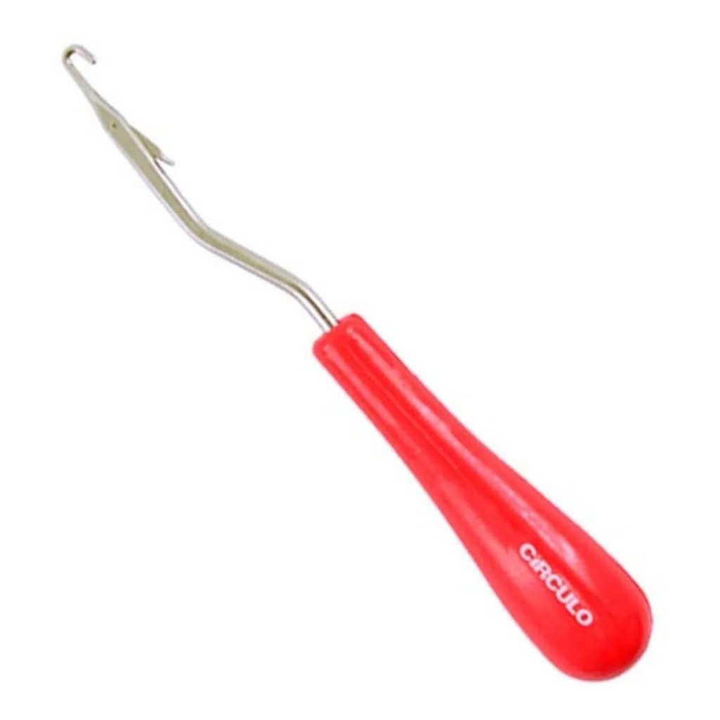 Agulha Smirna com Gancho e Trava para Tapeçaria e Acabamentos - 16cm Circulo Vermelho