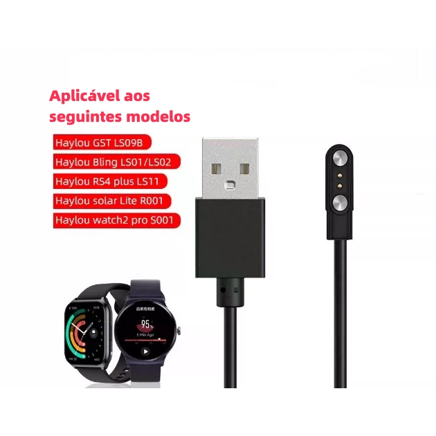 cabo USB carregador para smartwatch haylou GST LS09B LS02 LS11 R001 S001 Máquina não incluída