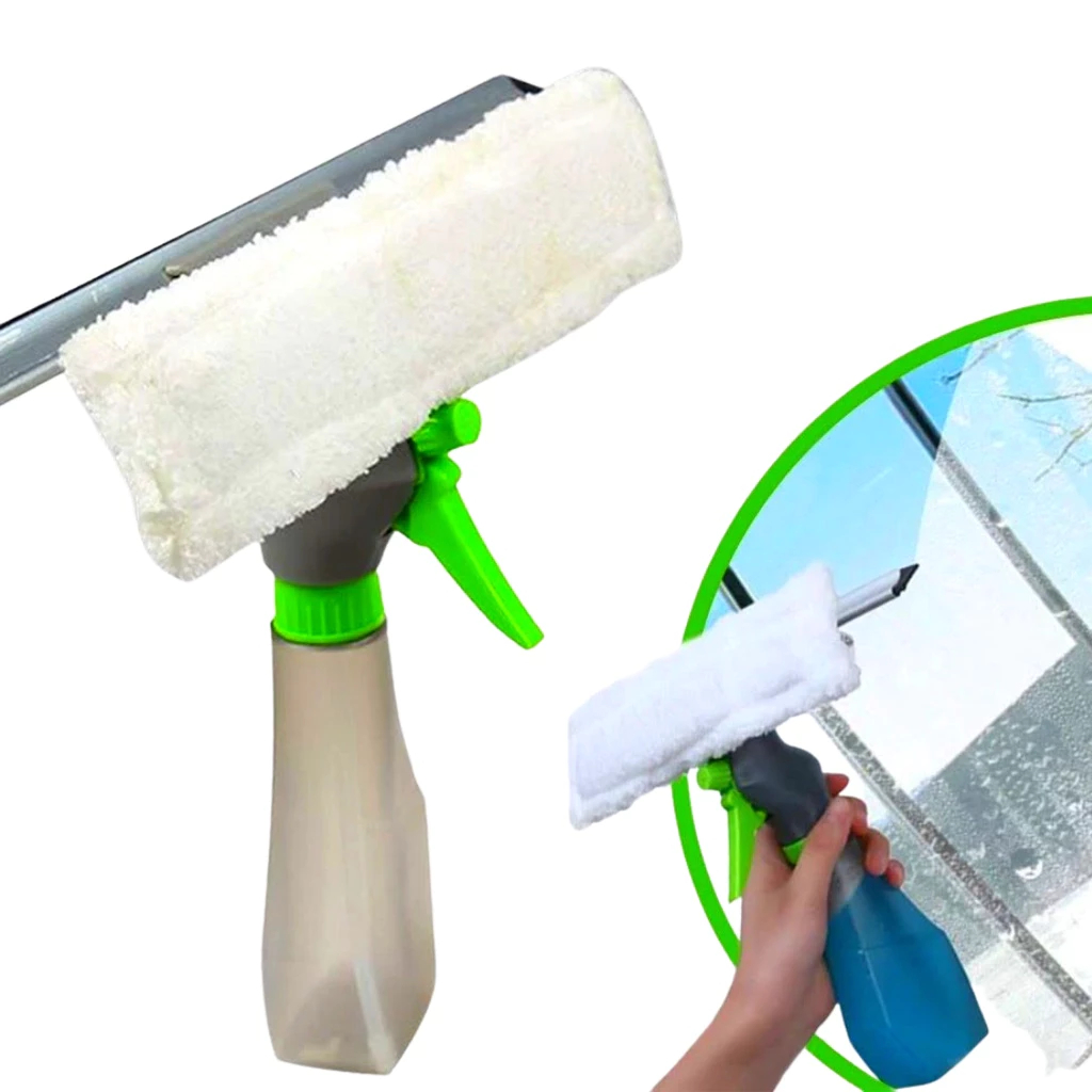 Rodo Mop Spray Limpa e Seca Vidros 3 Em 1 Multiuso  Descubra a praticidade do Limpa Vidros Spray 3 em 1! Este produto re