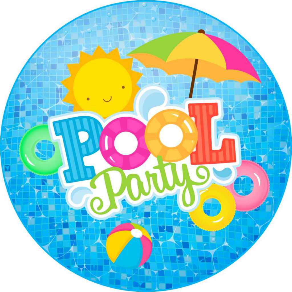 PAINEL DECORATIVO : POOL PARTY/FESTA NA PISCINA em Oferta na Shopee