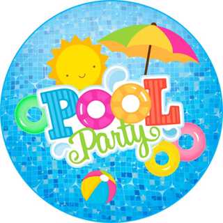 PAINEL DECORATIVO : POOL PARTY/FESTA NA PISCINA em Oferta na Shopee