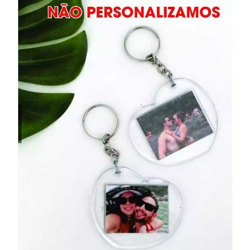 Kit 10, 20, 30, 40, 50 CHAVEIRO CORAÇÃO 3x4 Acrílico Para Personalizar