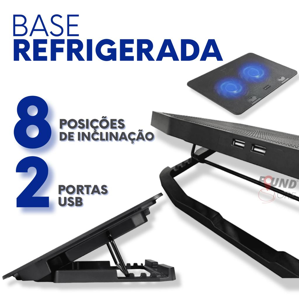 Suporte Notebook Base Led Refrigerada Cooler Ventilação Silenciosa