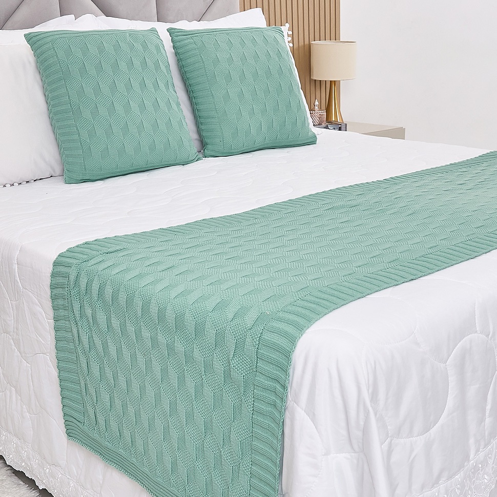 Peseira Manta Tricot Cama Casal Queen King Efeito 3D - SOMENTE A PESEIRA