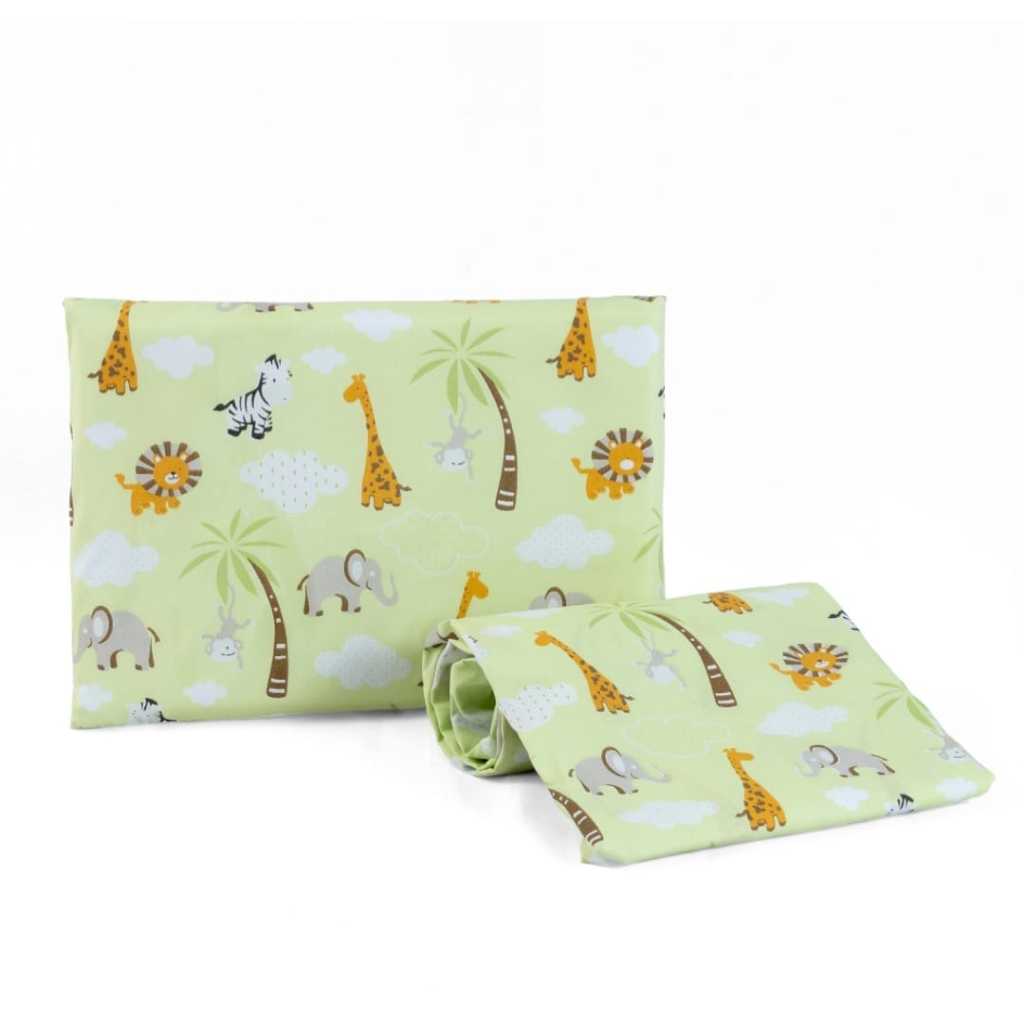 Kit Lençol de Berço 2 Peças 100% Algodão com Fronha Menino/Unissex Infantil com Elástico e Estampado Envio Já