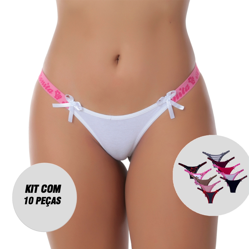 Kit 10 Tangas De Algodão Amor De Verão/lingerie
