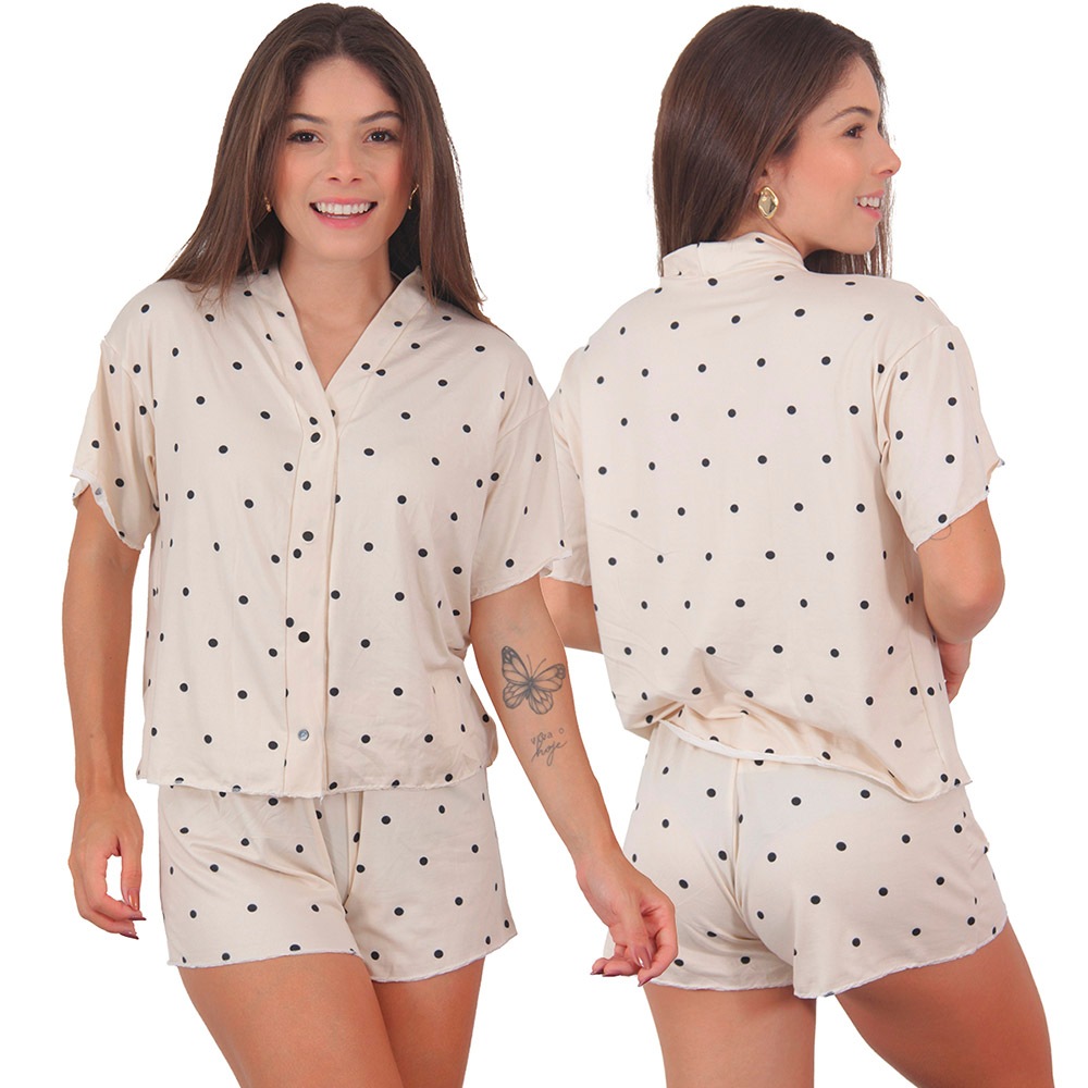 Pijama Feminino Americano Blogueirinha Aberto Soltinho em Oferta na Shopee