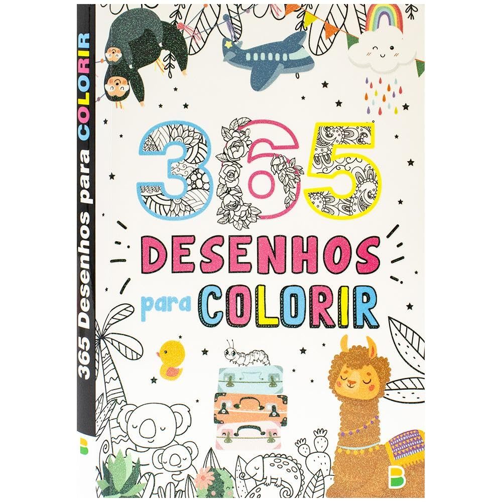 365 Desenhos Para Colorir Capa Branca Com Glitter
