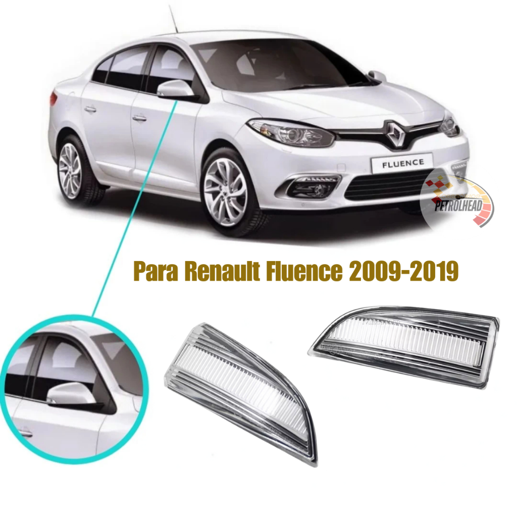 Par de Pisca Setas Sequenciais LED para Retrovisor Renault Fluence 2009-2019