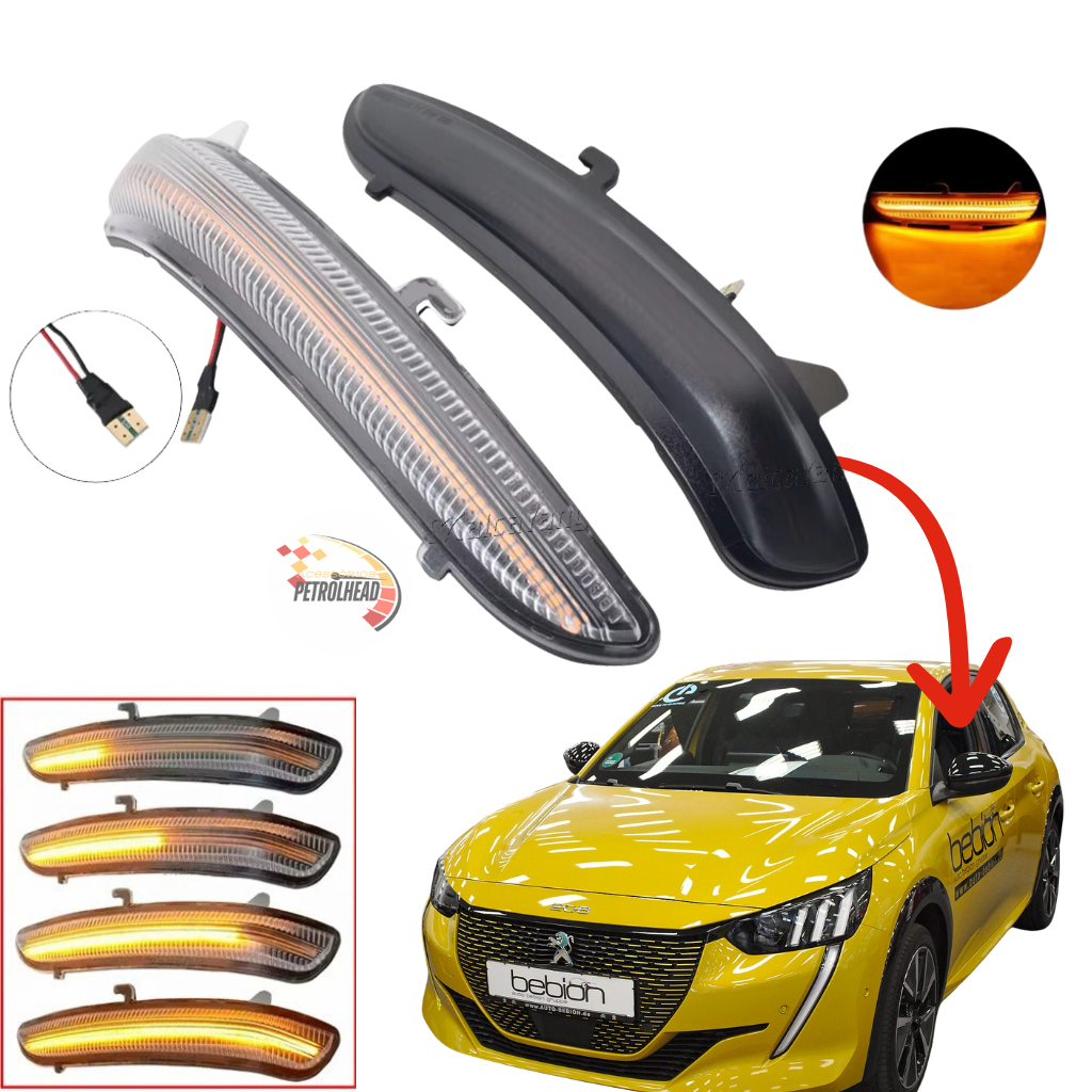Pisca Dinâmico Sequencial LED Peugeot 208 Citroen C3 Alta Visibilidade