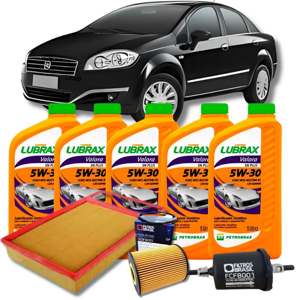 Kit Revisão Óleo e Filtros - Fiat Línea 1.8 16V 132CV Flex 2011 A 2015 2016 2017 2018 2019 2020 2021 em Oferta na Shopee