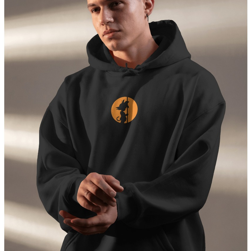Blusa De Frio Moletom Com Capuz Flanelado Masculino Feminino Anime Goku Moletom Canguru Inverno