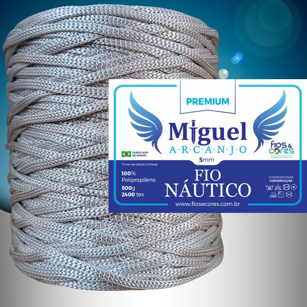 Fio Náutico 100% Polipropileno 5mm 500g Varias Cores Crochê Macrame Trico (Miguel Arcanjo)