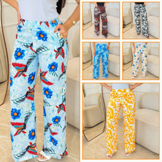 Calça Pantalona Elegante Cintura Alta e Bolsos Laterais Moda Premium Diversas Estampas em Oferta na Shopee