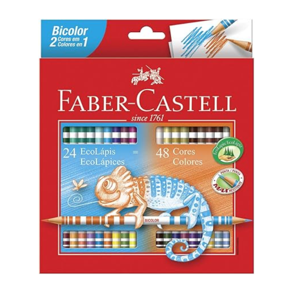 Lápis de Cor Bicolor 24 Lápis/48 Cores Faber-Castell