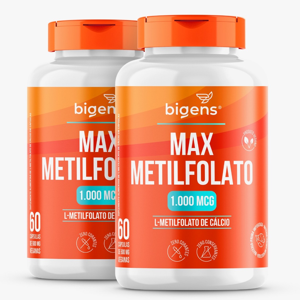 BIGENS KIT 2X MAX METILFOLATO 1000MCG 60 CAPS BIOGENS em Oferta na Shopee
