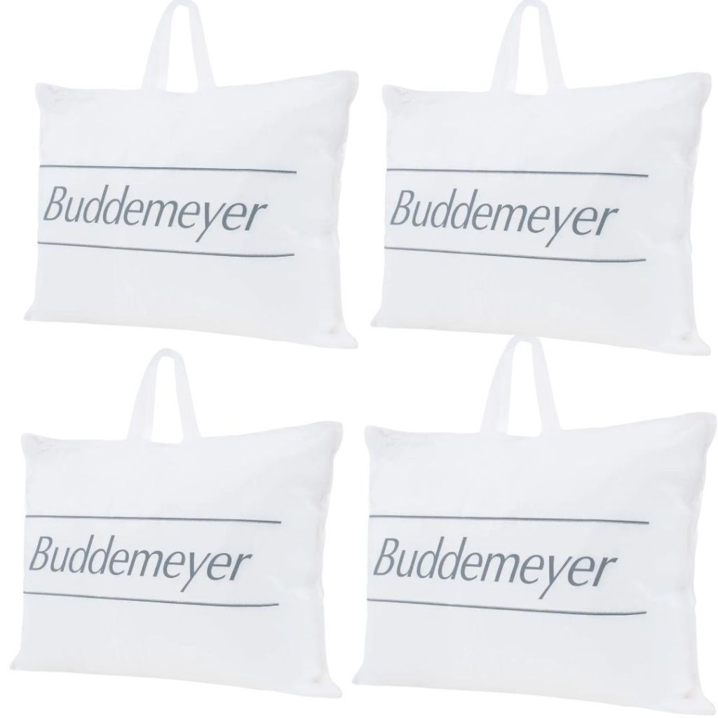 Kit 4 Travesseiros Toque De Pluma Buddemeyer 50x70cm Algodão Cetim 233 Fios Branco em Oferta na Shopee