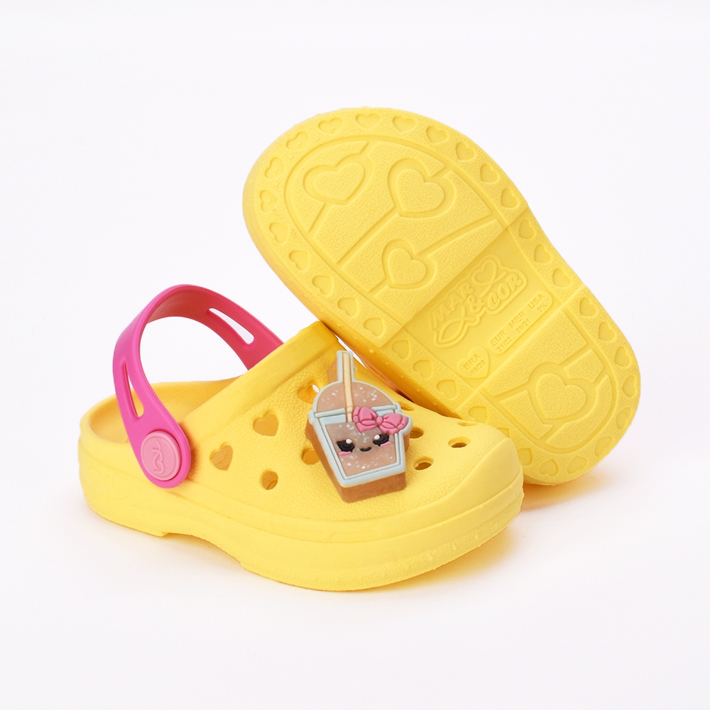 Babuche Infantil Menina Com Luz Led Amarelo E Pink