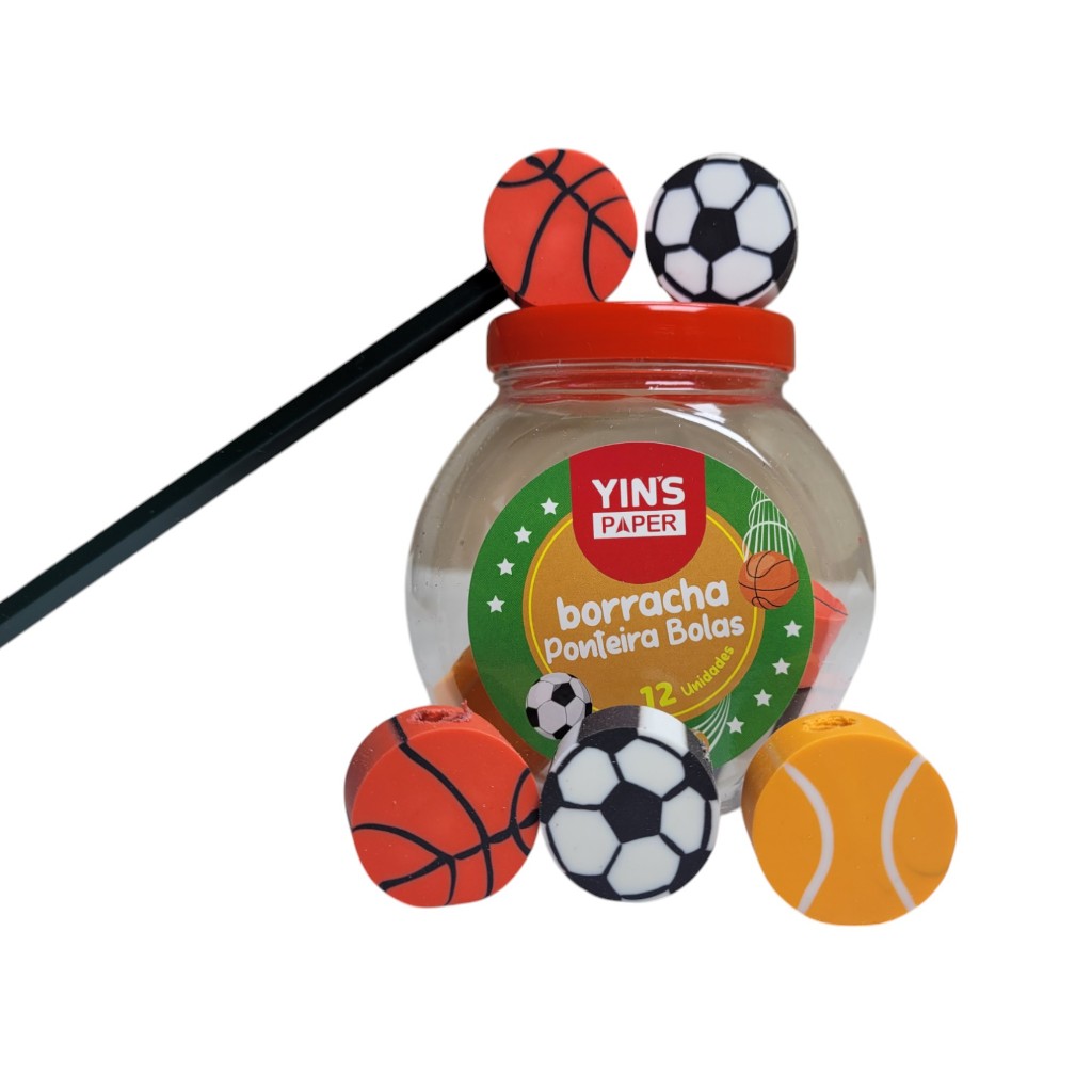 Pote com 12 Borracha Ponteira Ponta de Lápis-Borboleta-e outros