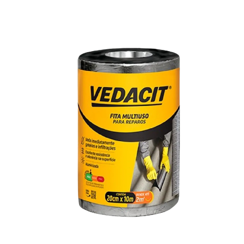 Fita Multiuso Adesiva de Alumínio 20 cm x 10 m - Vedacit