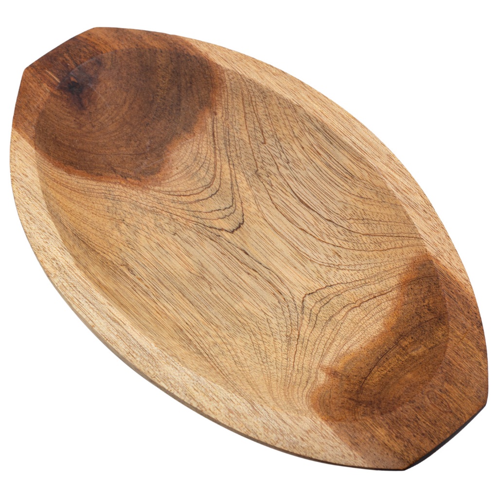 Gamela Oval em Madeira Maciça Saladeira Caiaque Petisqueira Fruteira