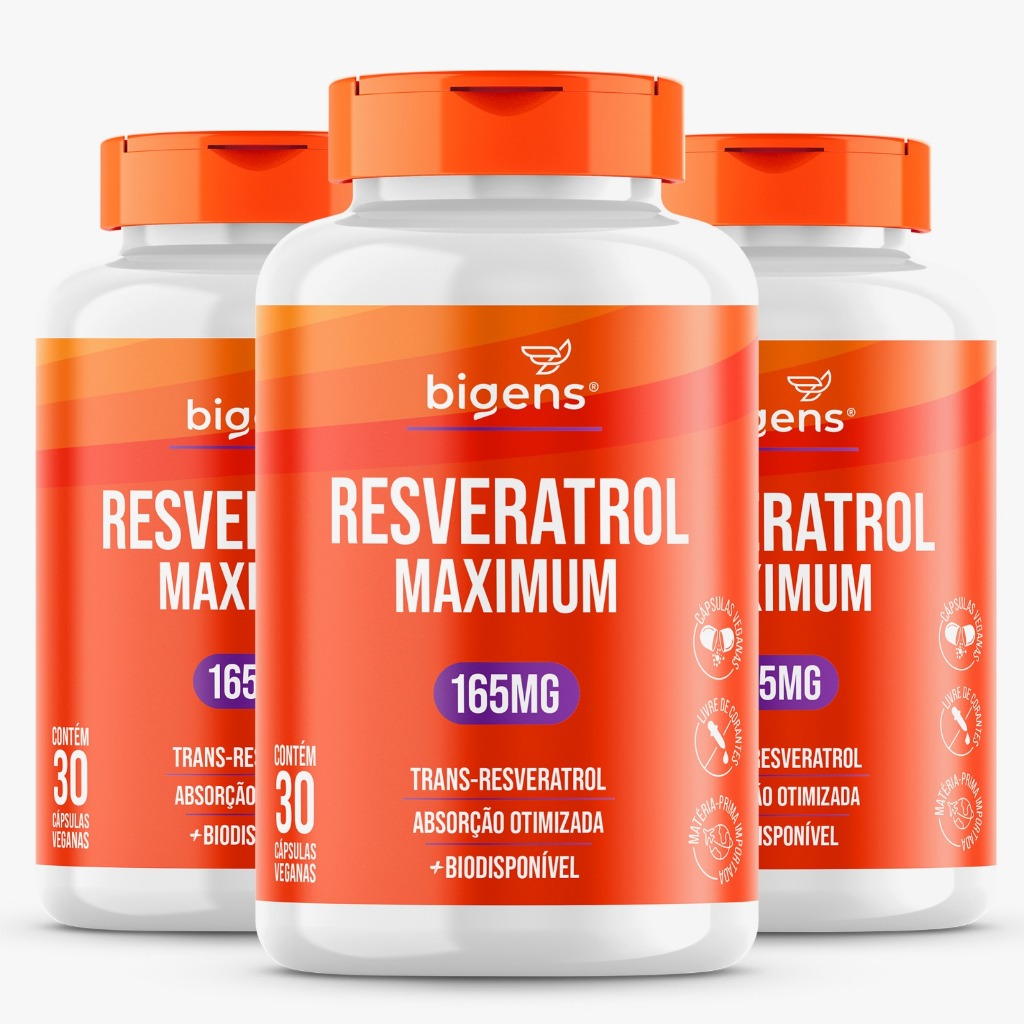 BIGENS KIT 3X RESVERATROL  30 CAPS BIOGENS em Oferta na Shopee