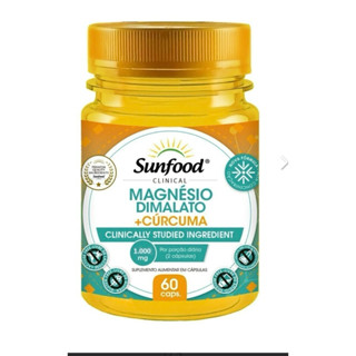 Magnésio Dimalato +cúrcuma - Sunfood em Oferta na Shopee