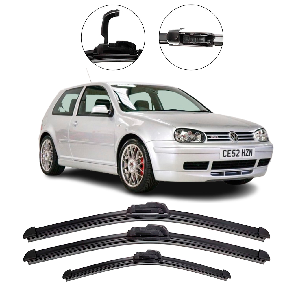 Kit Palhetas para Limpador de Parabrisa Dianteiro + traseiro para Golf 1993 até 2006