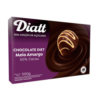 Diatt Barra De Chocolate Meio Amargo 50% Cacau 500g em Oferta na Shopee