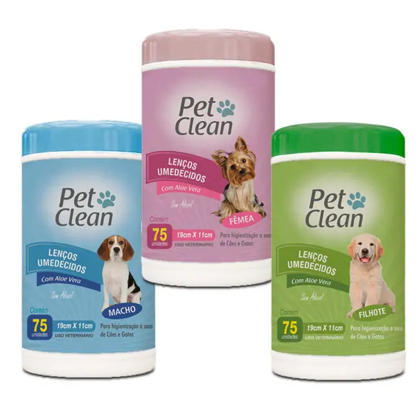 Lenço Umedecido para Cães e Gato Pet Clean